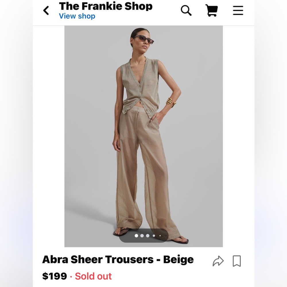 ABRA SHEER TROUSERS - BEIGE